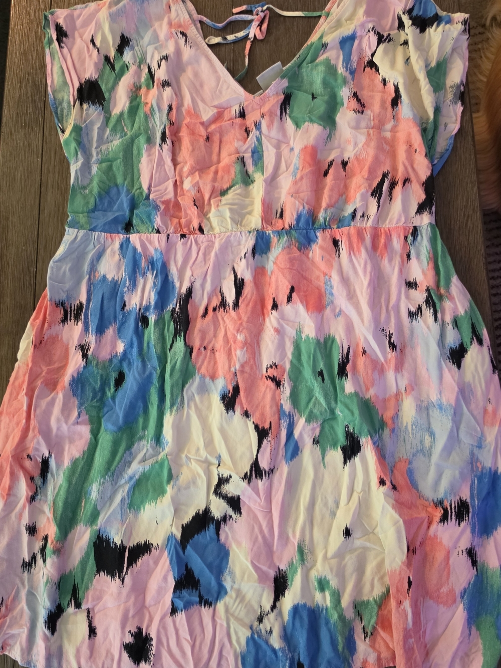 Ava & Viv Green, Blue, Pink Patterned Dress Size 1X